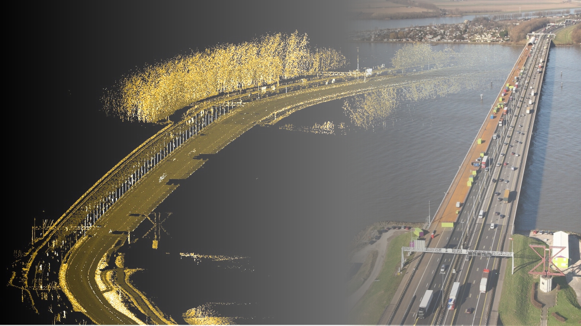 InteLAS data next to photo of real-world scene